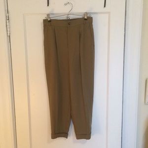 Zara pleated cropped dress pants